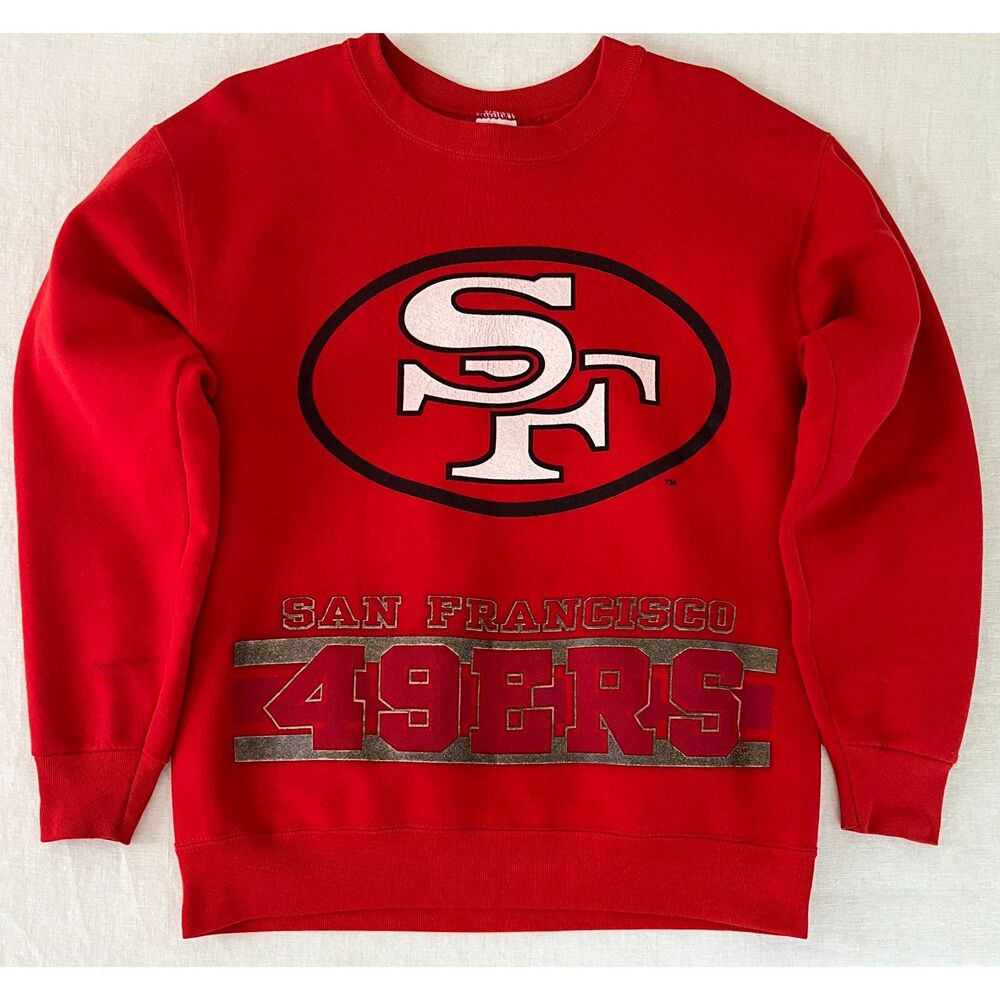 VTG 90's San Francisco 49ers Front/Back Graphic Crewneck Youth 18-20 Adult Small